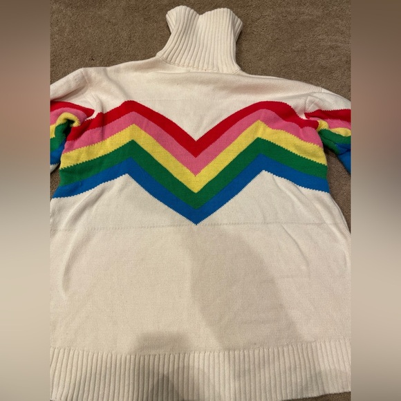 Show Me Your Mumu Weston Half Zip Pullover Rainbow Slope Knit Size Medium - Picture 6 of 6